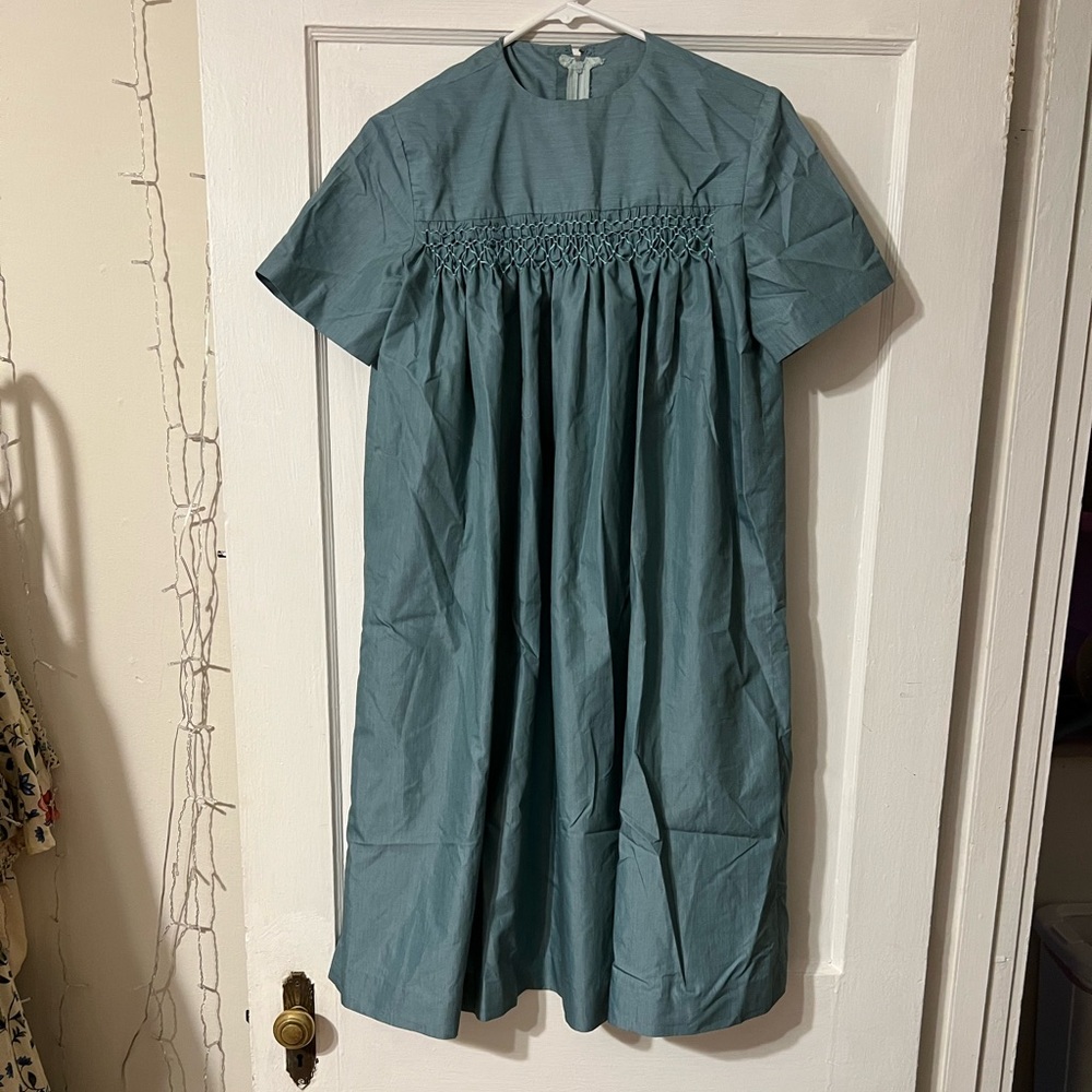 Vintage 70s stitched bodice babydoll dress